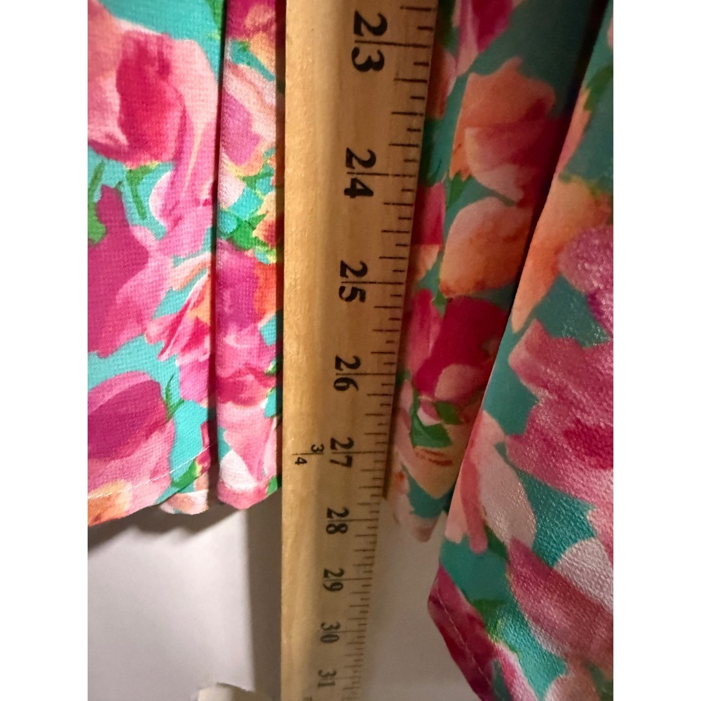Sam Edelman Smocking Tier Dress Pink Multi Floral Maxi Size 10 41S083 NEW - Picture 9 of 10
